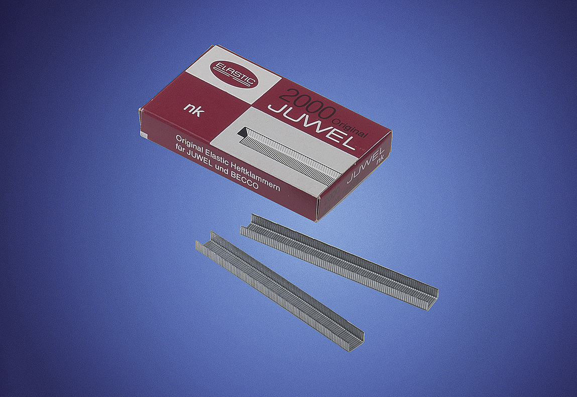 Heftklammern "Juwel" 6/4 NK für chem. Reinigung Heftklammern "Juwel" 6/4 NK für chem. Reinigung